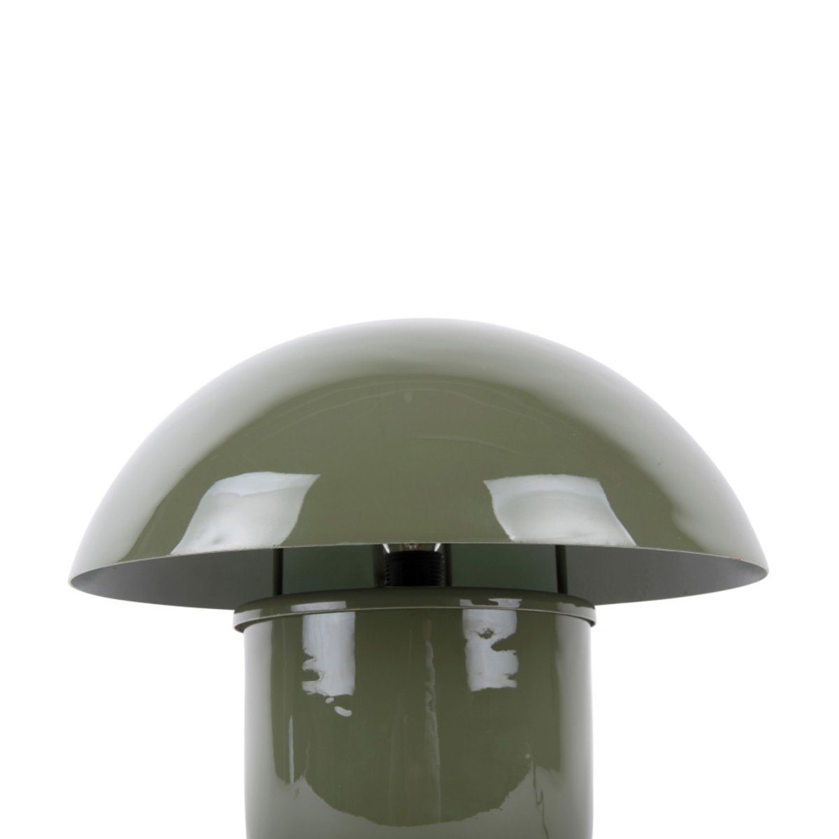 Lampe champignon en métal vert kaki – lampe de table décorative design