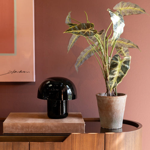 Lampe champignon en acier noir – lampe de table design décorative