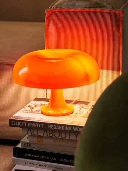 Lampe champignon design orange – lampe de table décorative moderne