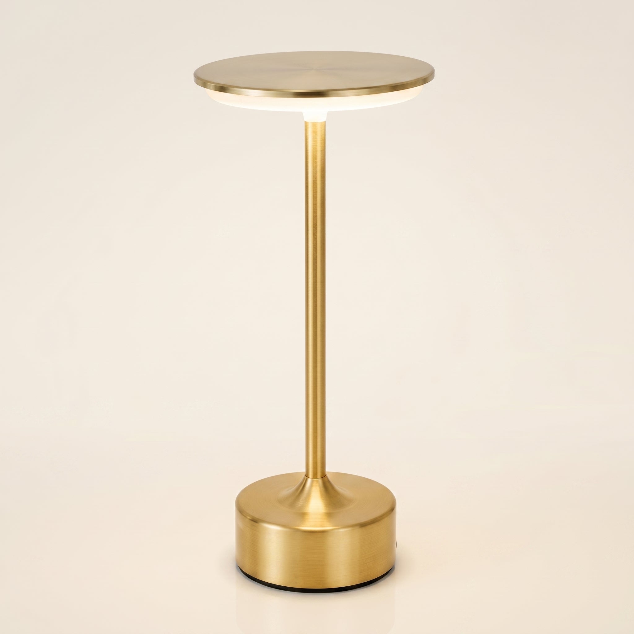 Lampe de bureau sans fil dorée MycoLamp en métal brossé avec finition premium