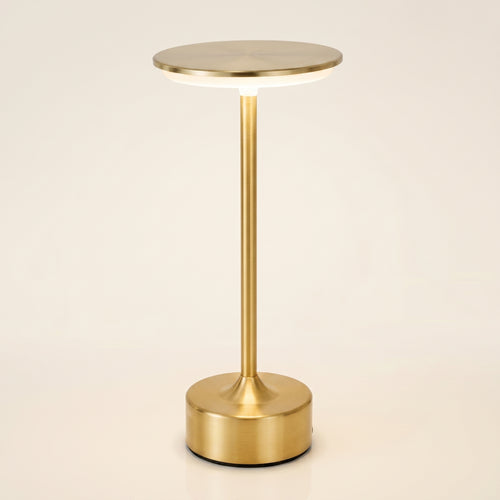 Lampe de bureau sans fil dorée MycoLamp en métal brossé avec finition premium