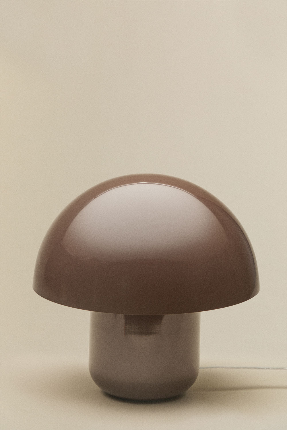 Lampe champignon en métal brun café – lampe de table design décorative