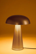 Lampe champignon en métal gris chromé – lampe de table design moderne