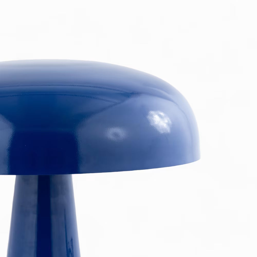 Lampe champignon en métal bleu foncé – lampe de table design décorative