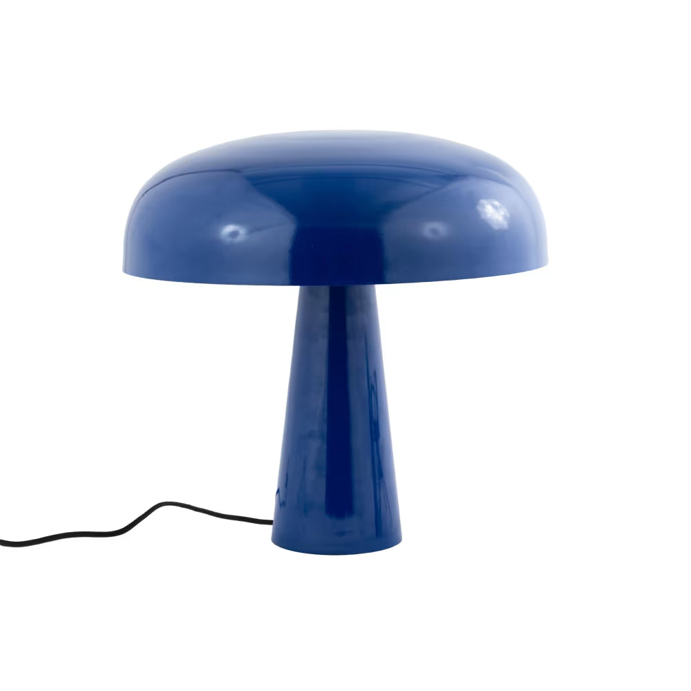 Lampe champignon en métal bleu foncé – lampe de table design décorative